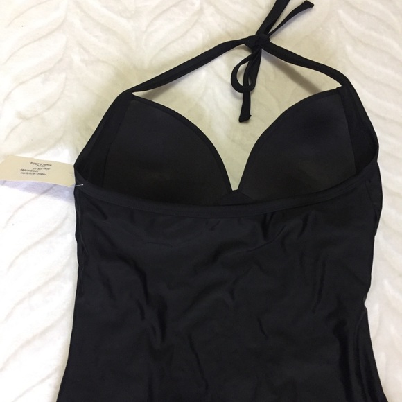 One-Piece Swimsuit Black VTG Style Bra - Picture 4 of 8